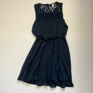 Dark blue lace flowy dress